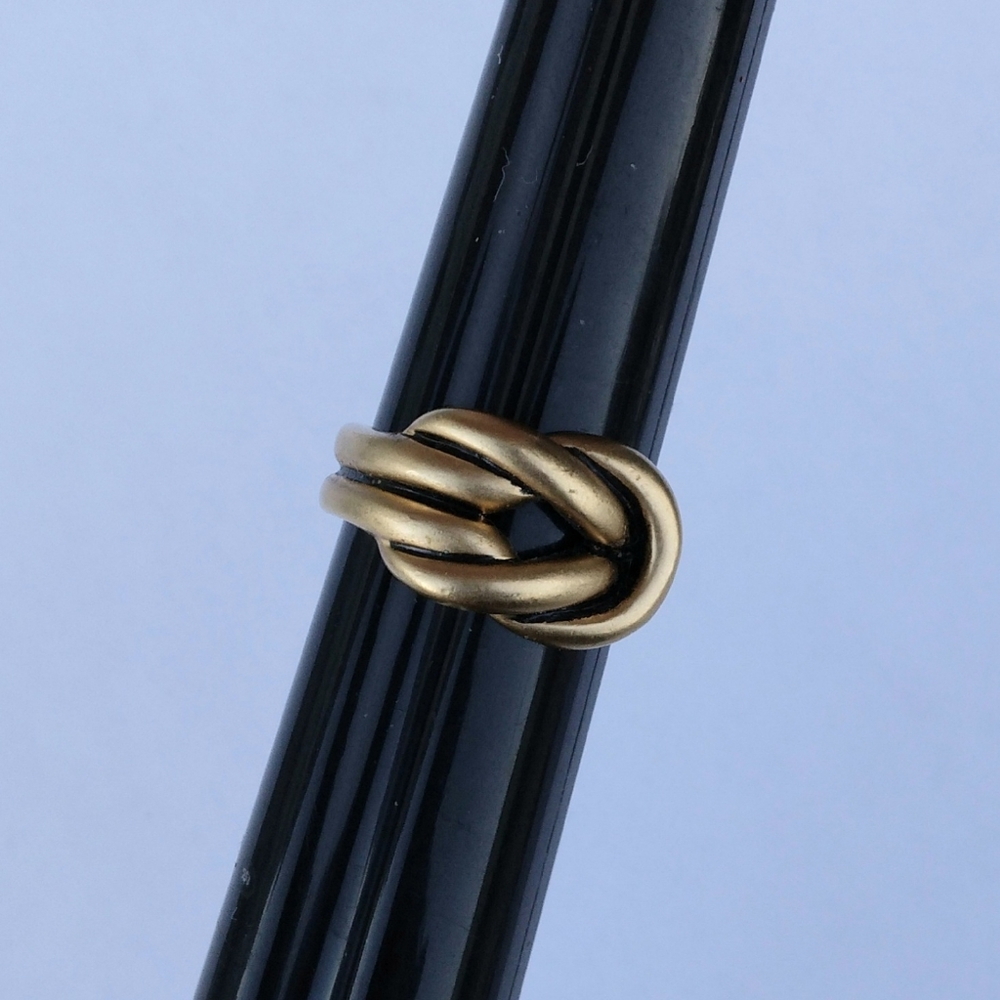 Stamped Gold Toned Love Knot Ring Size 7